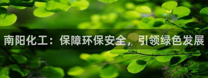 亿万手游平台官网：南阳化工：保障环保安全，引领绿色发展