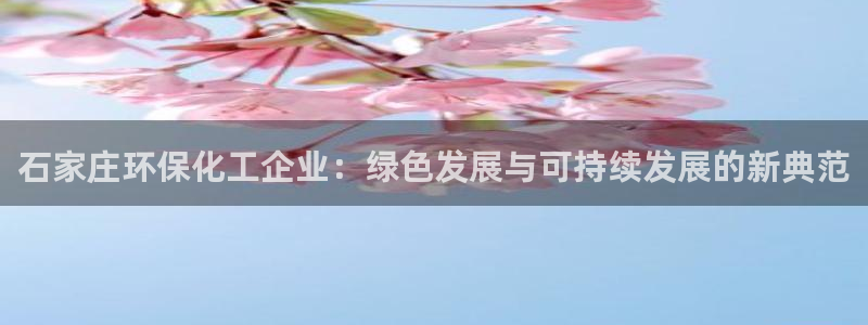 亿万购平台最新消息：石家庄环保化工企业：绿色发展与可持续发展的新典范