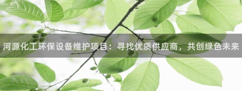 亿万先生官方客服：河源化工环保设备维护项目：寻找优质供应商，共创绿色未来