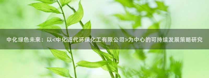 亿万钱包app下载：中化绿色未来：以<中化近代环保化工有限公司>为中心的可持续发展策略研究